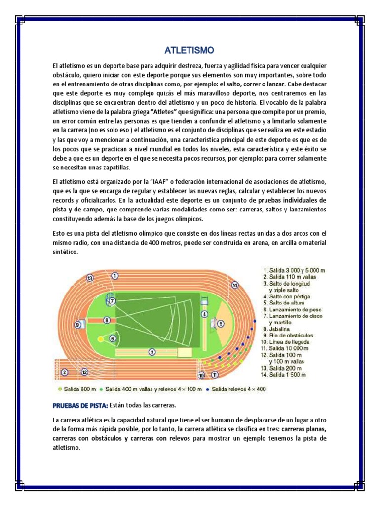 Disciplinas del Atletismo y sus Reglas | PDF | Deporte del atletismo ...