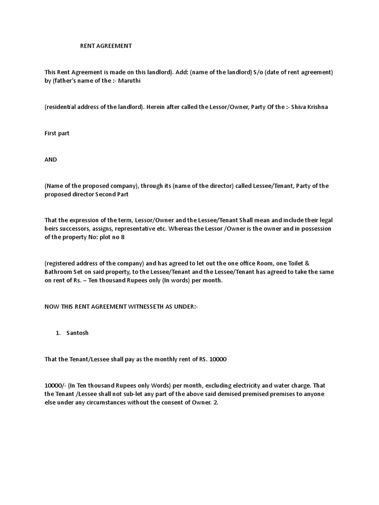 Rental Agreement PDF