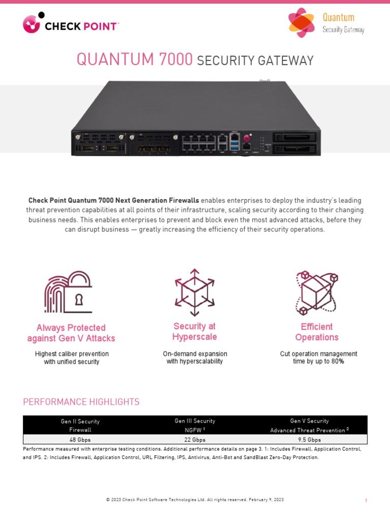 Check Point Quantum 7000 Datasheet | PDF | Firewall (Computing ...