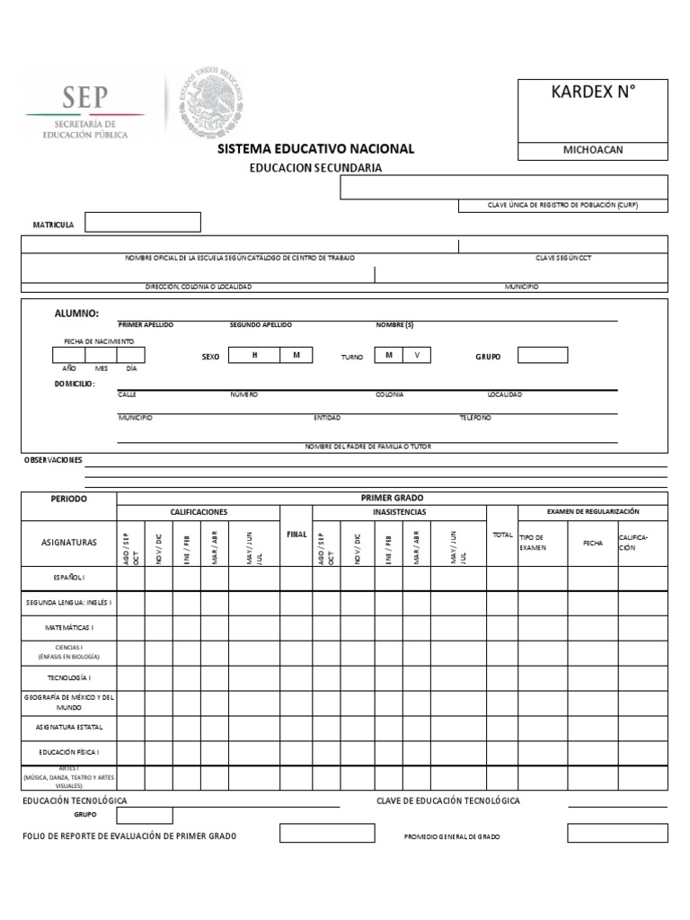 Kardex para Tercero | PDF | Science
