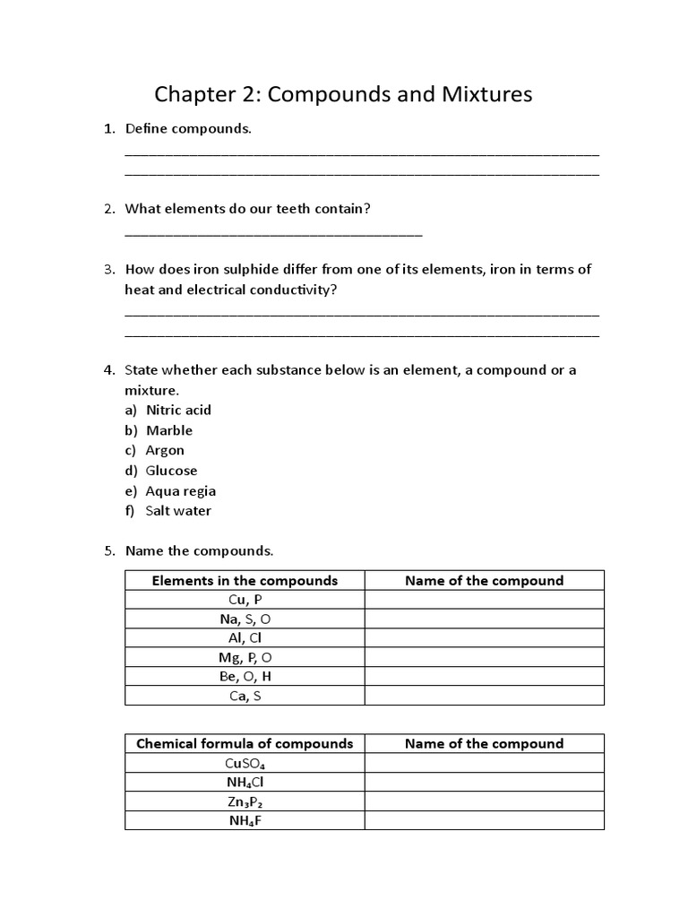 Unlocking The Formula Identifying Mixtures Of Two Compounds - gf6nw1c