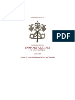 1885 - León XIII - Constitución Cristiana Estado INMORTALE DEI