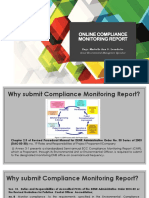 Compliance Monitoring Report (Pco Training)