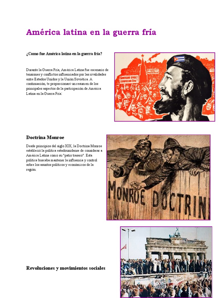 América Latina en la Guerra Fría: Impacto y Conflictos | PDF | Guerra ...