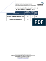 Resultado Da Prova Oral E Média Final (Aprovados) Seleção Do Doutorado - Turma de 2023.1