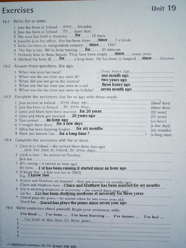 Exercises Unit 19 | PDF