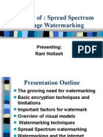 Review Of: Spread Spectrum Image Watermarking: Presenting: Rani Hoitash