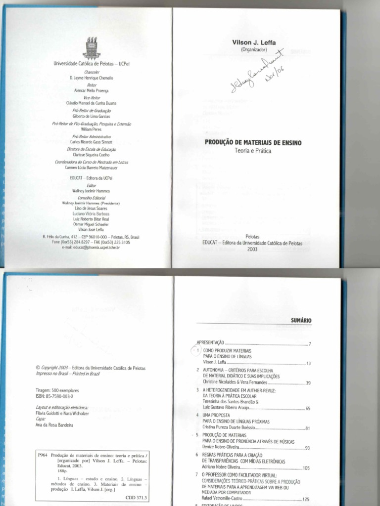 LEFFA, Vilson J. - Produção de Materiais de Ensino - Teoria e Prática ...