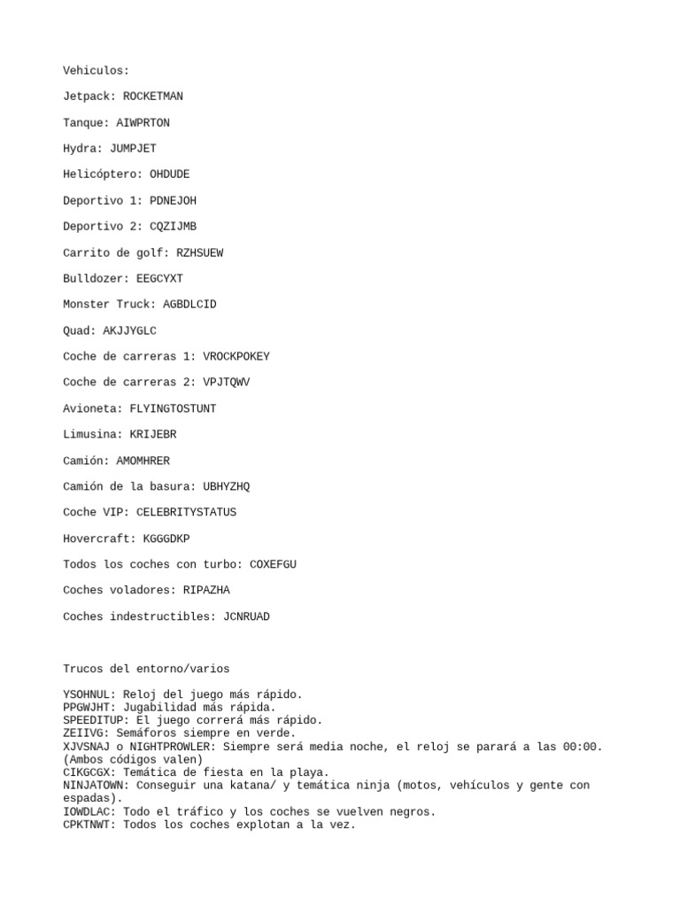 Trucos Gta SA PDF Bal Stica Armas De Proyectiles 1694745443