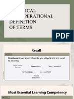 Give Technical and Operational Definition of Terms