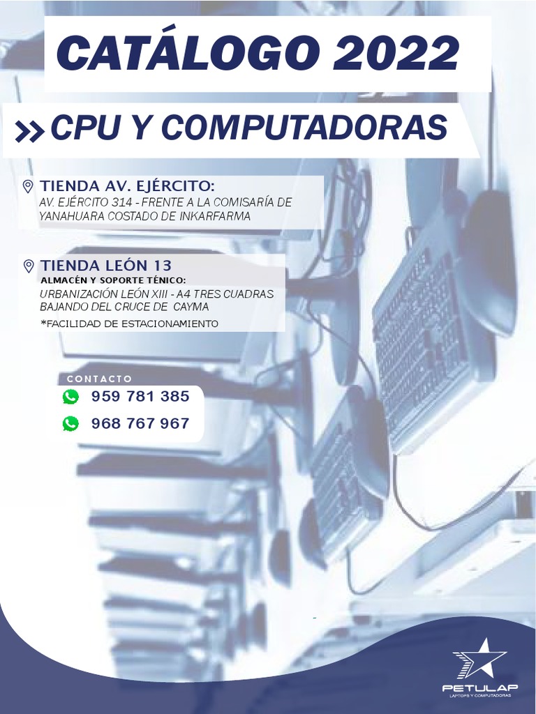 CATÁLOGO PC y COMPUTADORAS DE ESCRITORIO | PDF | Datos de computadora ...