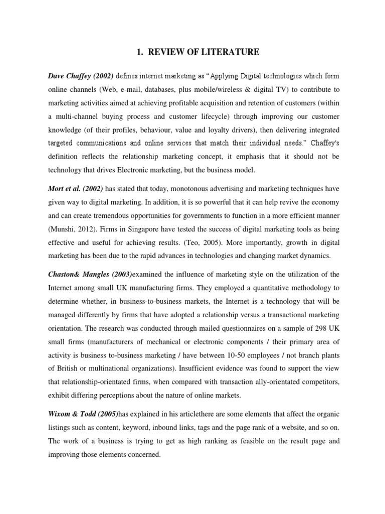 04 review of literature pdf digital marketing marketing