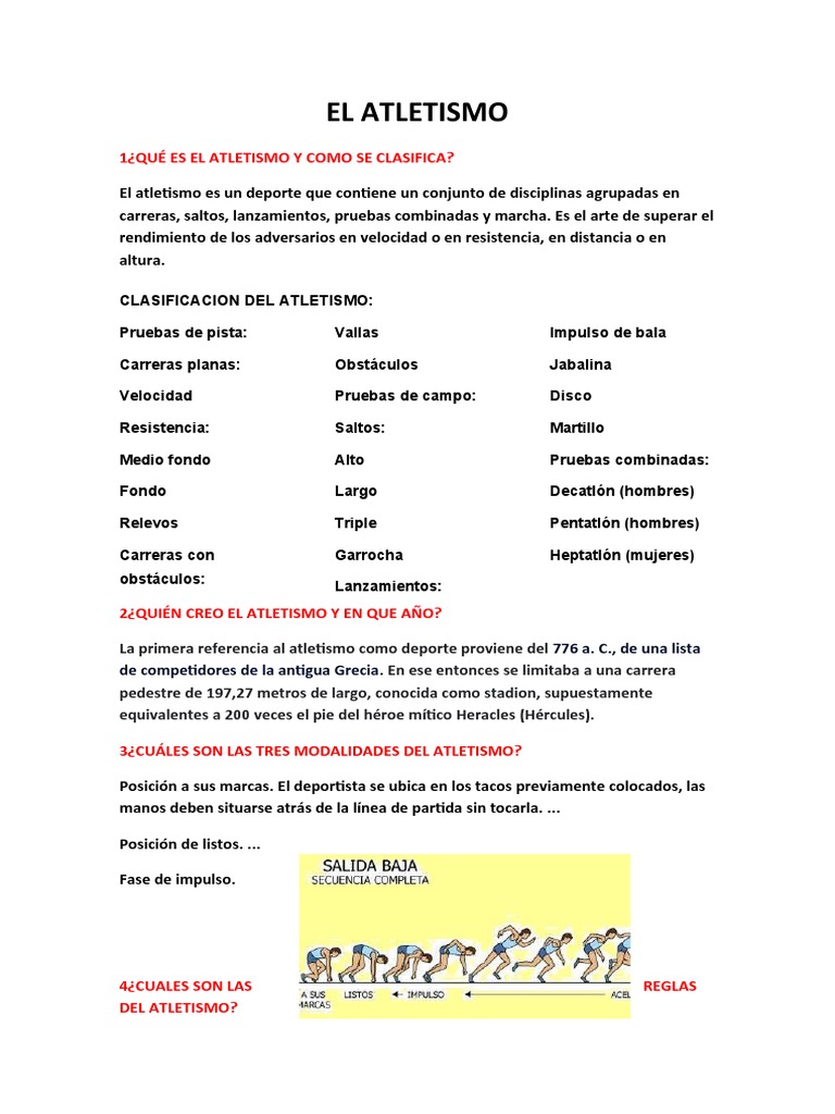 Guía Completa del Atletismo | PDF | Deporte del atletismo | Juegos de ...