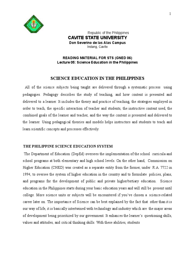 Science Education in the Philippines | PDF | Curriculum | Science Education