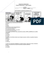 Prueba de Mejoramiento 8° Español