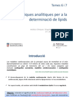 Temes 6 I 7. Tècniques Analítiques Lípids. 27 I 28 Març 2023