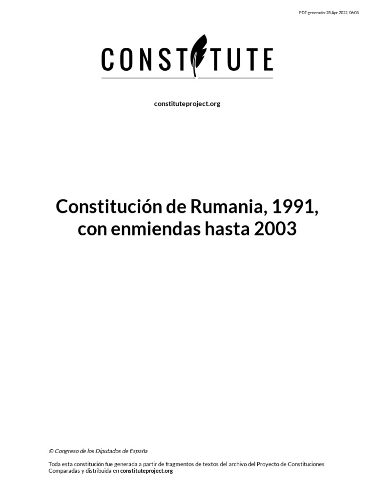 Constitución de Rumania PDF