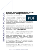 Un Juzgado Da Vía Libre A La Guardia Civil para Que Esclarezca Cómo Se Contrataron Empresas Relacionadas Con La Alcaldesa