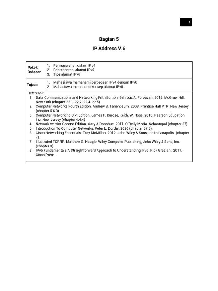Bagian 05 IPAddress v6 | PDF | Komputer