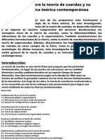 Una Investigación Sobre La Teoría de Cuerdas y Su Impacto en La Física Teórica Contemporánea