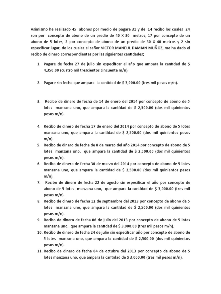 Recibos de Dinero | PDF