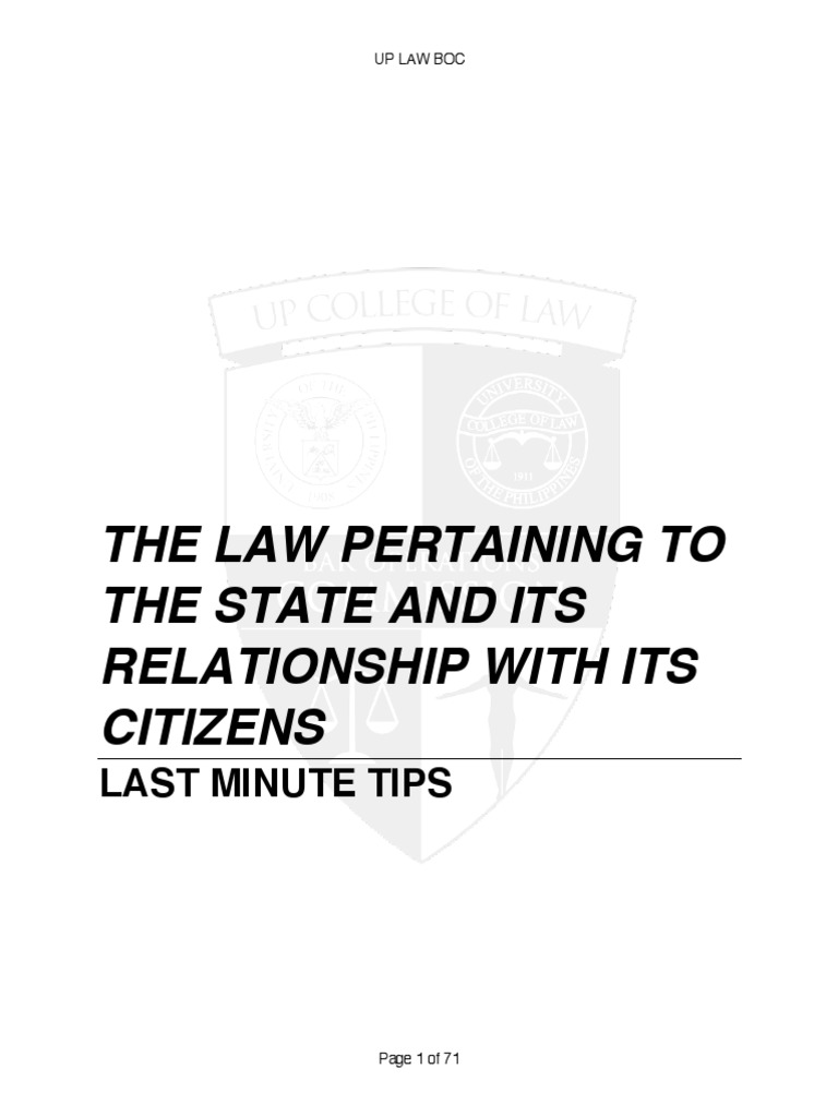 Lmts 1 the law pertaining to the state and its relationship with its