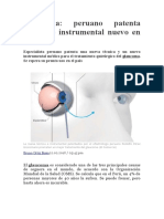 Glaucoma - Peruano Patenta Técnica e Instrumental Nuevo en EE - UU.