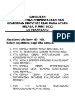 Pidato Sekretaris Daerah SHM Riau 2022