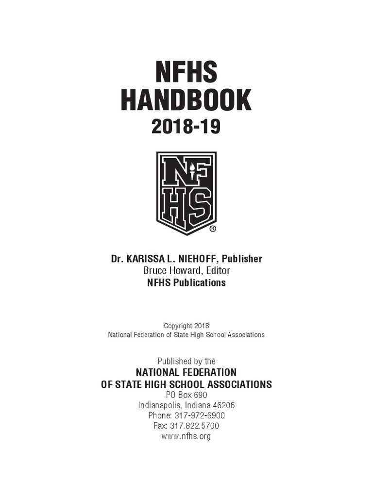 201819 Nfhs Handbook PDF Committee Board Of Directors