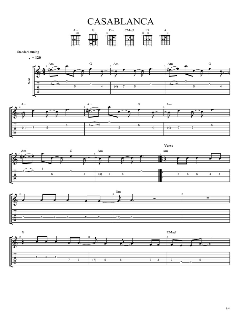 CASABLANCA TAB GUITAR PDF