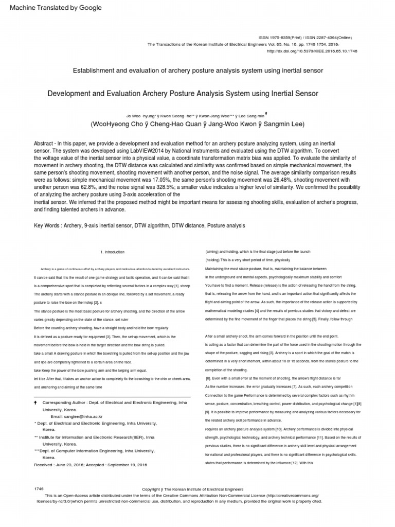 Development And Evaluation Archery Posture Analysis System Using