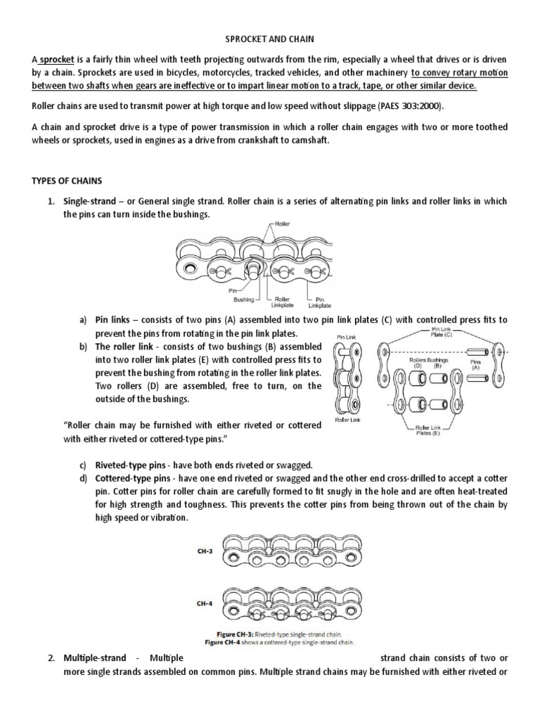 Sprocket and Chain PDF Manufactured Goods Applied And