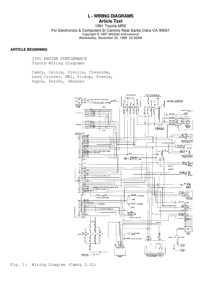 Diagrama Electrico Toyota Tercel 1991 | PDF