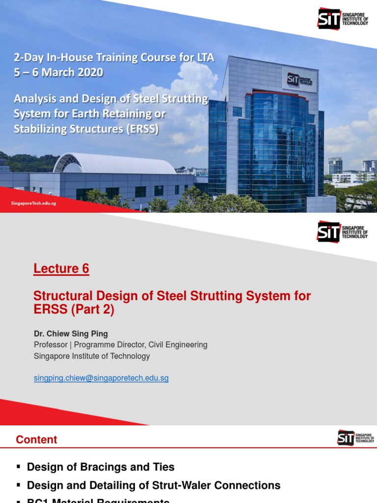 Steel Strutting System Design for ERSS | PDF | Buckling | Beam (Structure)