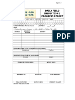 Daily Field Inspection / Progress Report: Operational Inactive