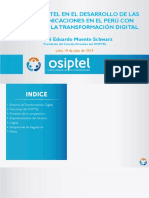 Rol Del OSIPTEL en El Desarrollo de Las Telecomunicaciones en El Perú Con Miras Hacia La Transformación Digital
