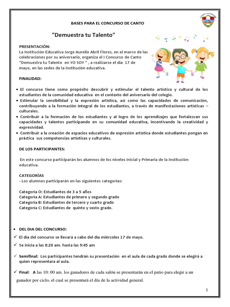 Bases para El Concurso de Yo Soy | PDF