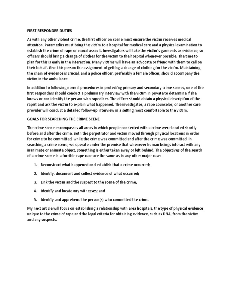 First Responder Duties PDF