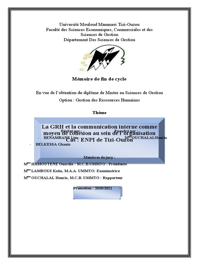 GRH et Communication Interne à l'ENPI | PDF | Gestion des ressources ...