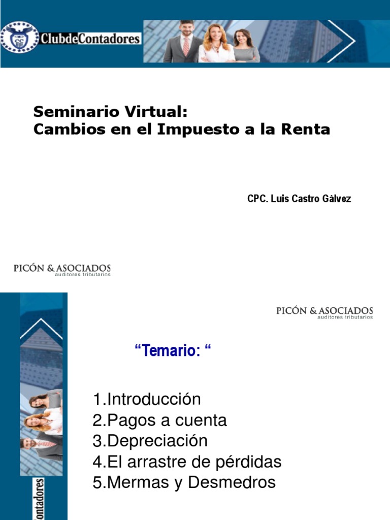 Cambios en El Impuesto A La Renta | PDF | Depreciación | Impuesto sobre ...