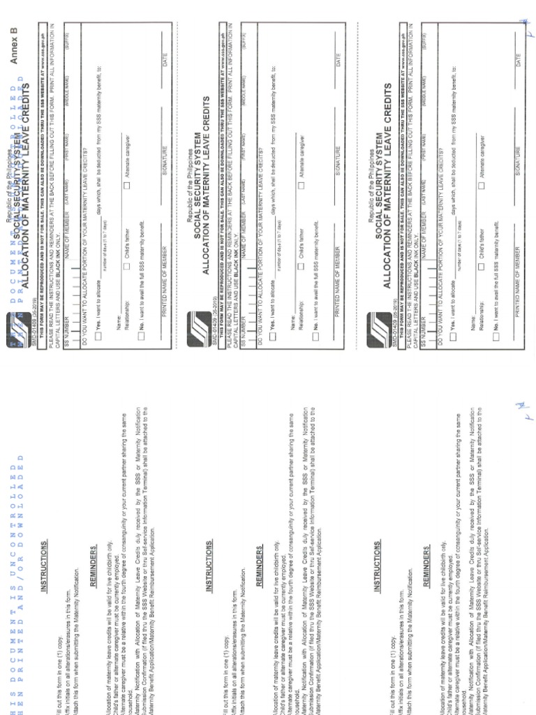 Maternity Allocation Form | PDF