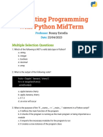Computer Programing Python - Midterm