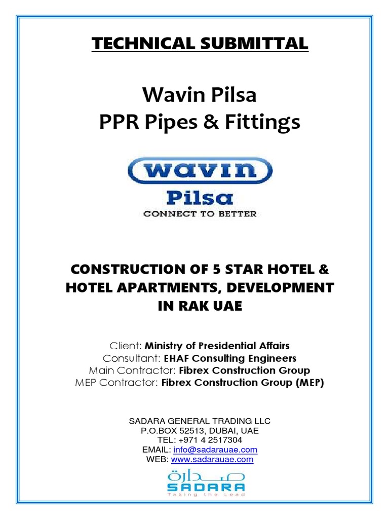 PPR Technical Submittal - FIBREX - 5 Star Hotel & Hotel Apartments RAK ...