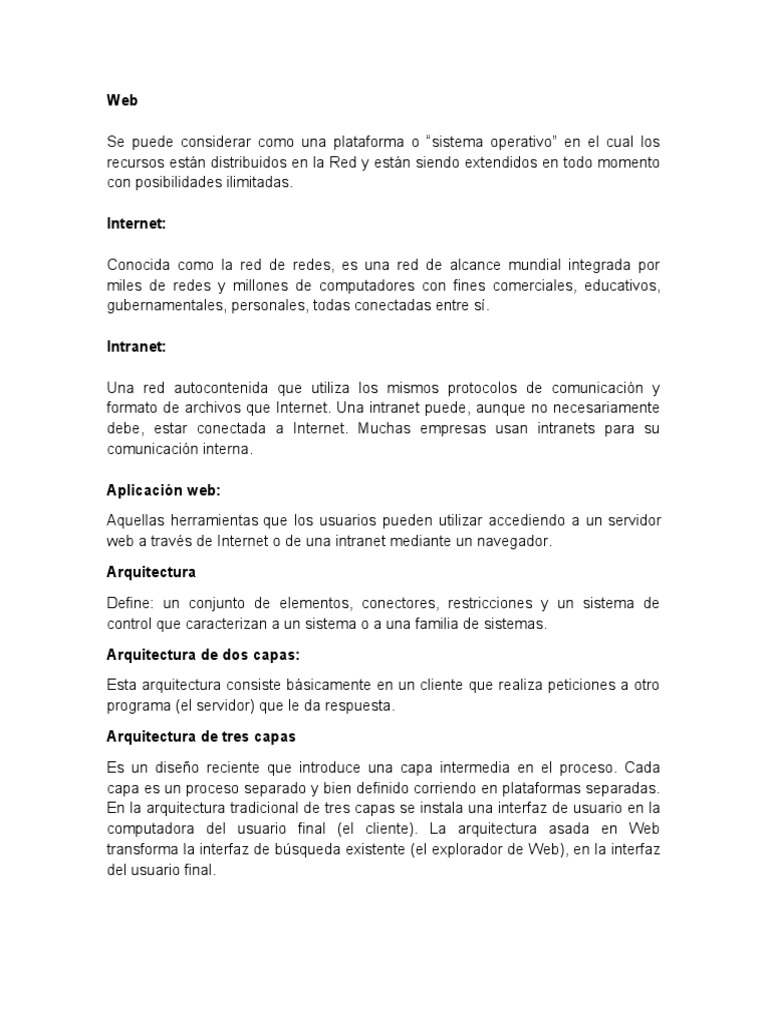 Entorno de Desarrollo Web y Arquitectura | PDF | Red mundial | Internet ...