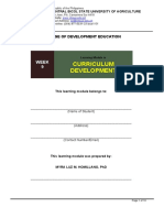 Week 9 - Curriculum Mapping and Curriculum Quality Audit