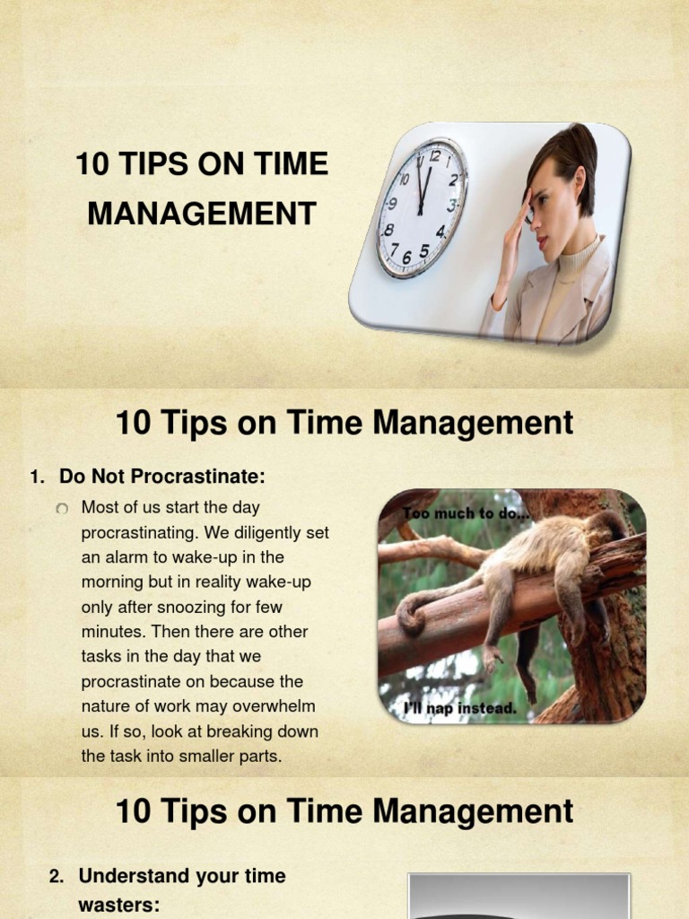 10 Tips On Time Management PDF