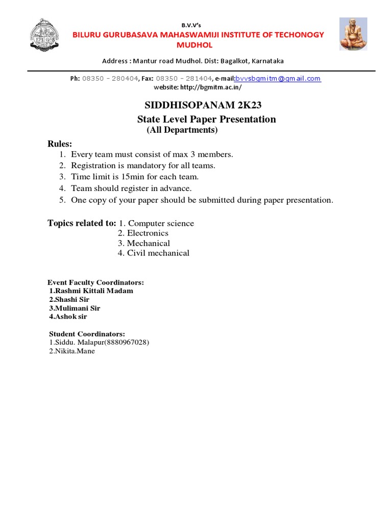 Paper Presentations Rules PDF