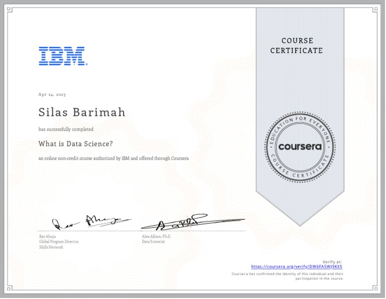 Ibm data science certificate pdf