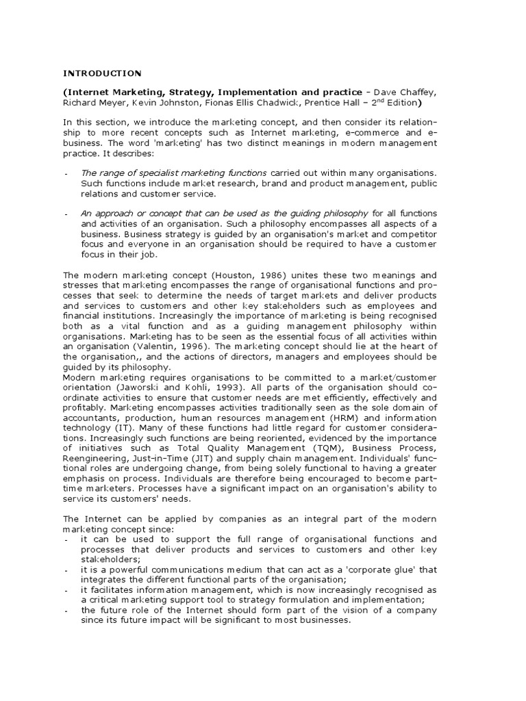 Introduction Internet Marketing Strategy Implementation and Practice ...