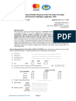 Application Form - Graduate Program - Ethiopian Applicants - 2023